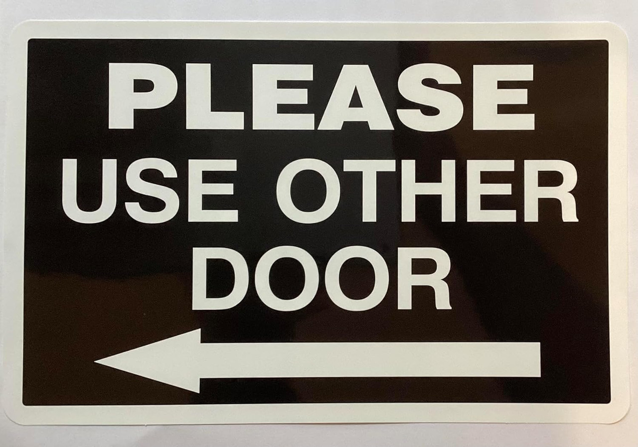 1 SET- Please Use Other Door Left AND Right Arrow Sticker Set Sign ...