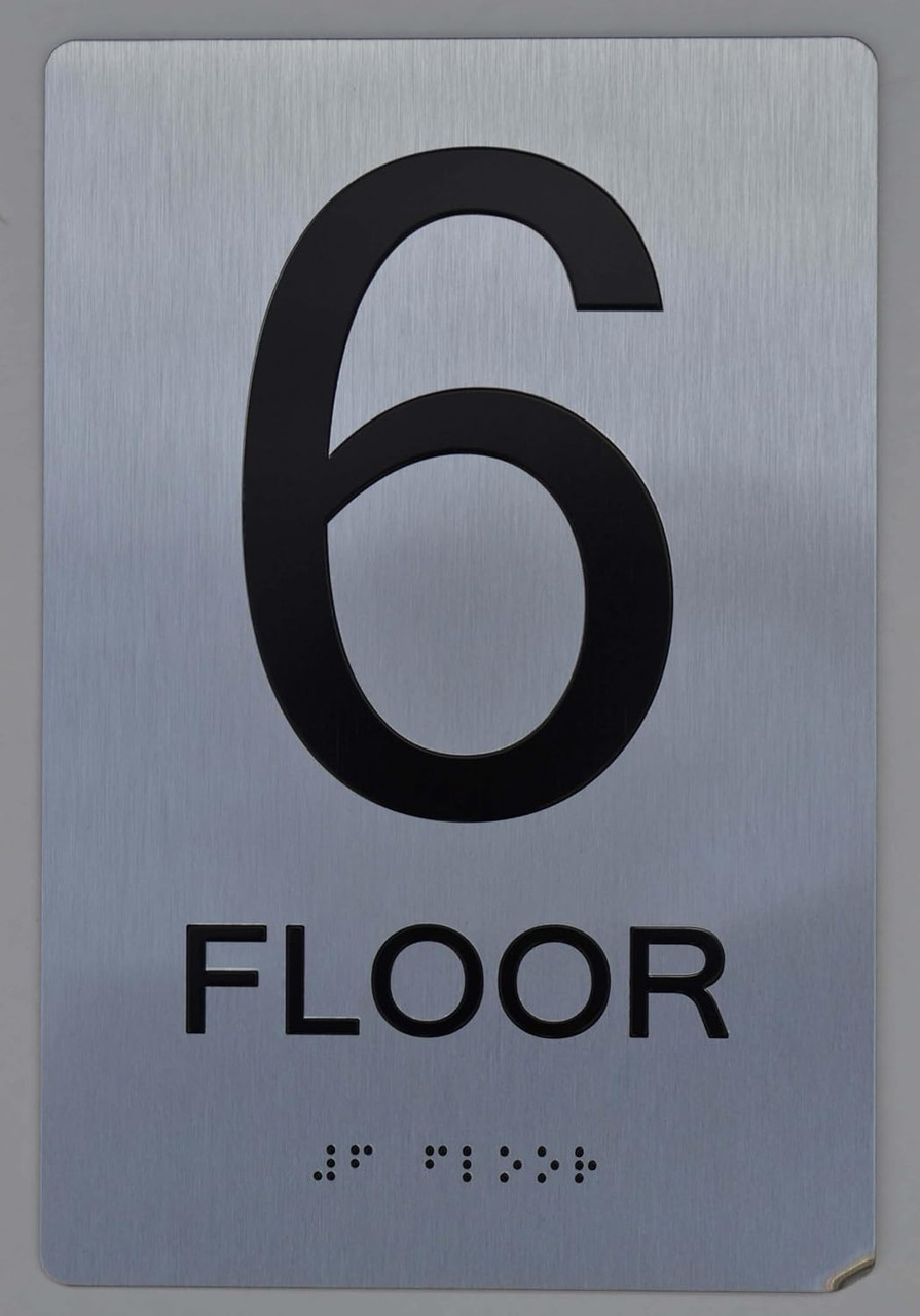 FLOOR NUMBER SIGN Tactile Graphics Grade 2 Braille Text with raised ...