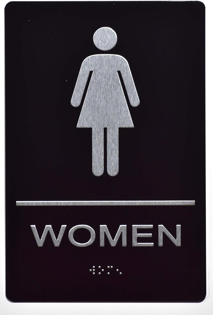 RESTROOM SIGN Tactile Graphics Grade 2 Braille Text with raised letters ...