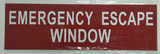 EMERGENCY ESCAPE WINDOW Sign-