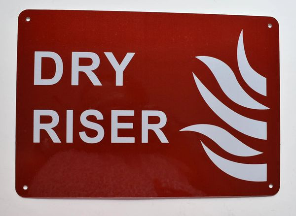 DRY RISER SIGN- RED BACKGROUND (ALUMINUM SIGNS 7X10)