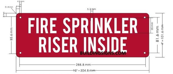 FIRE SPRINKLER RISER INSIDE Sign