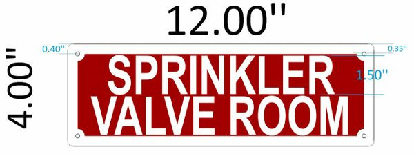 Fire Sprinkler Shut-Off Valve Sign (White Reflective!!!,Aluminium...