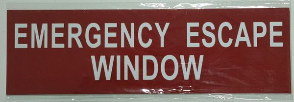 EMERGENCY ESCAPE WINDOW Sign-