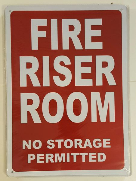 FIRE RISER ROOM NO STORAGE PERMITTED SIGN