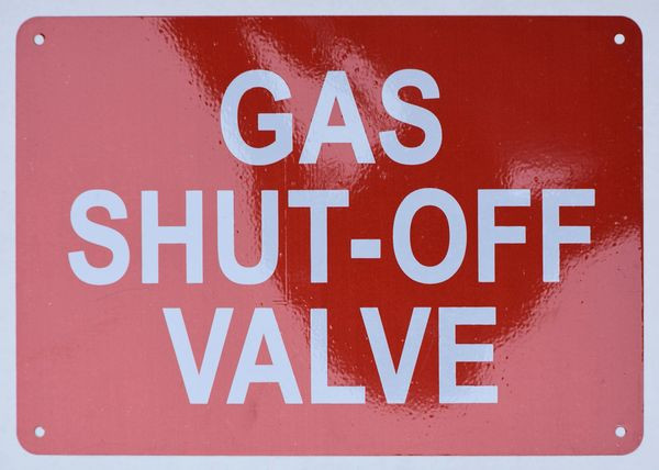 GAS SHUT-OFF VALVE SIGN
