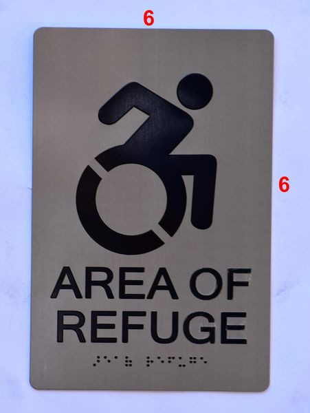 AREA OF REFUGE SIGNTactile Signs