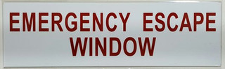 EMERGENCY ESCAPE WINDOW Sign-