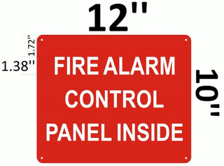 FIRE ALARM CONTROL PANEL INSIDE Sign