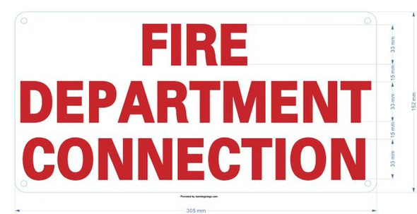 FIRE DEPARTMENT CONNECTION Signage