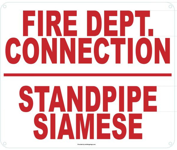 FIRE DEPARTMENT CONNECTION STANDPIPE SIAMESE Sign