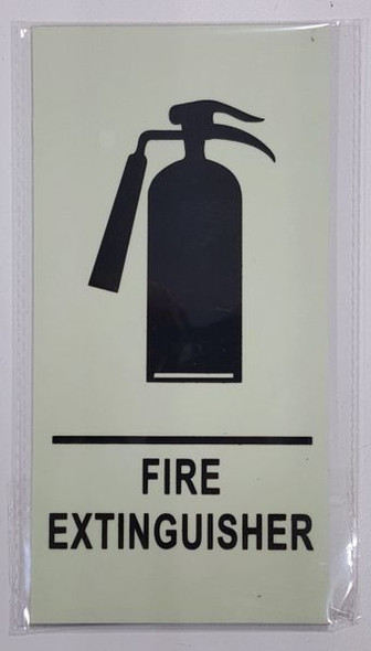 FIRE EXTINGUISHER Sign - PHOTOLUMINESCENT GLOW IN THE DARK Sign