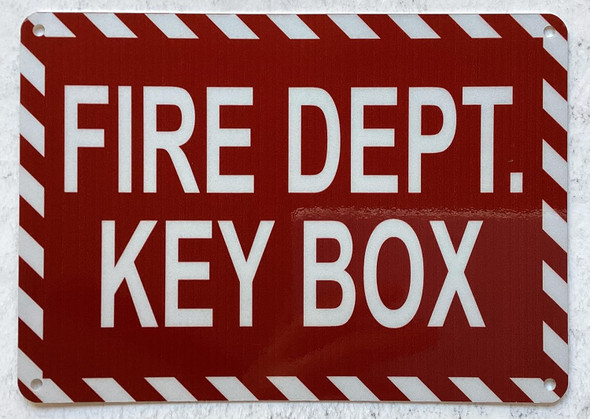 FIRE DEPT KEY BOX SIGN/FIRE DEPARTMENT KEY BOX SIGN -ZEBRA LINE