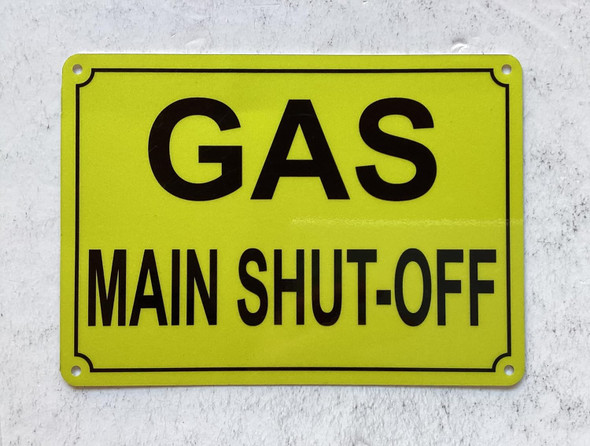 NYC GAS MAIN SHUT OFF SIGN
