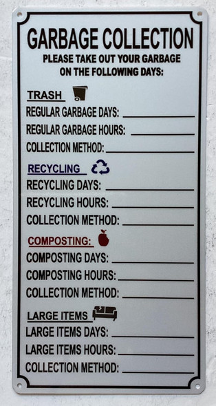 NYC HPD LANDLOARD GARBAGE COLLECTION SIGN