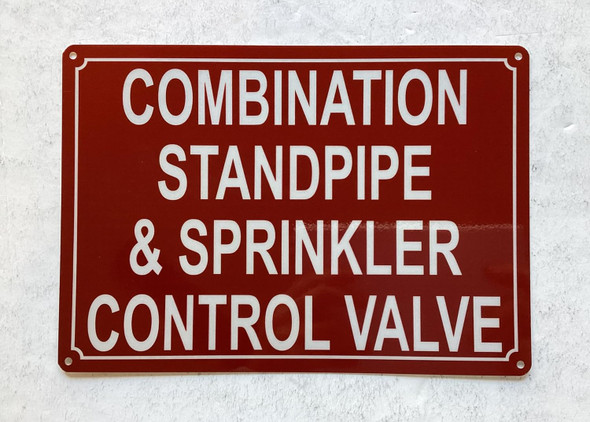NYC COMBINATION STANDPIPE AND SPRINKLER CONTROL VALVE SIGN