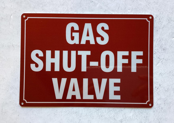 NYC GAS SHUT OFF VALVE SIGN
