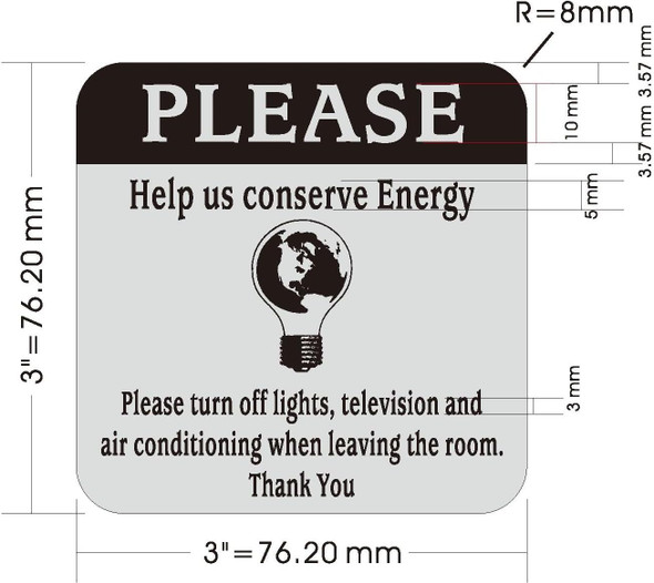 NYC 5 PACK - PLEASE HELP US CONSERVE ENERGY SIGN