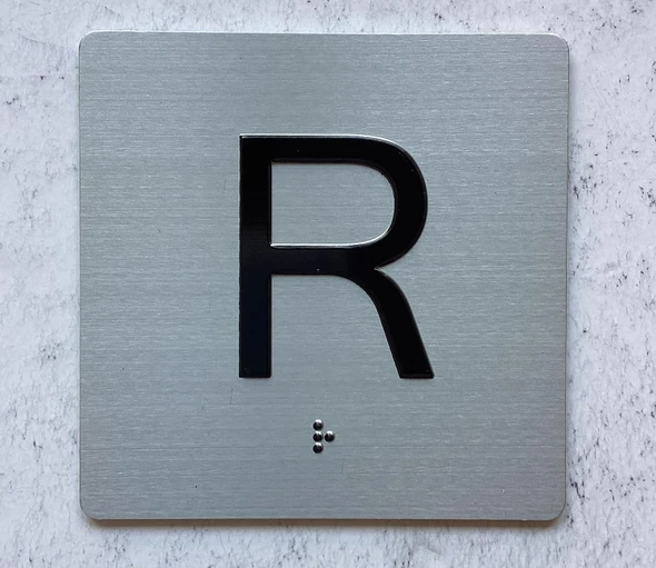 ELEVATOR R FLOOR SIGN