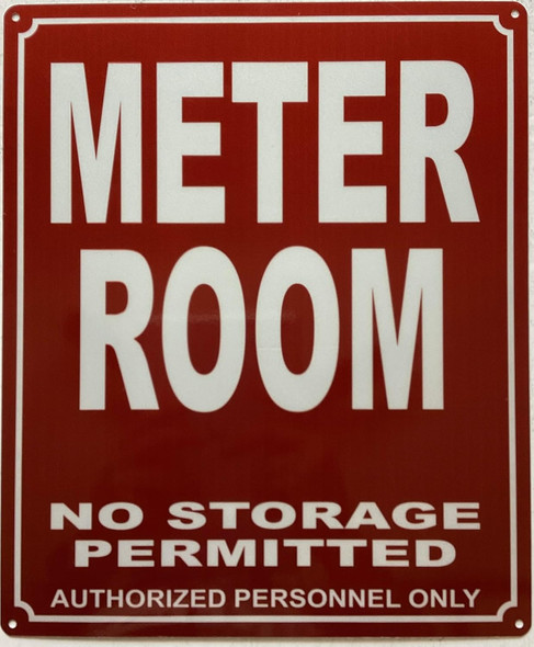 METER ROOM NO STORAGE PERMITTED SIGN