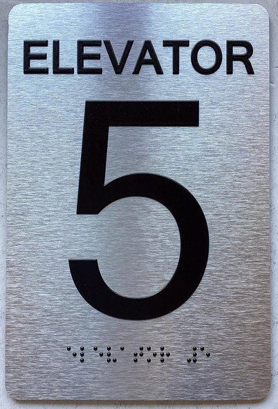 ELEVATOR NUMBER (ELEVATOR 5) SIGN