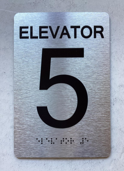 NYC ELEVATOR NUMBER (ELEVATOR 5) SIGN