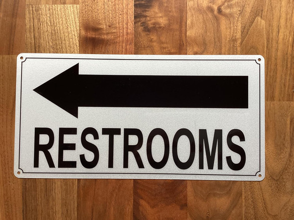 NYC RESTROOM LEFT ARROW SIGN