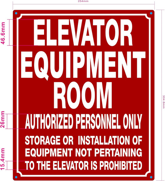 NYC ELEVATOR EQUIPMENT ROOM SIGN