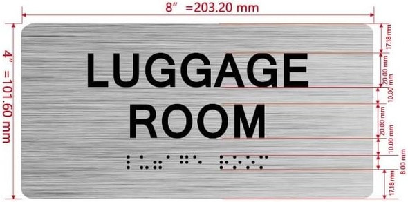 NYC LUGGAGE ROOM SIGN WITH RAISED LETTERS