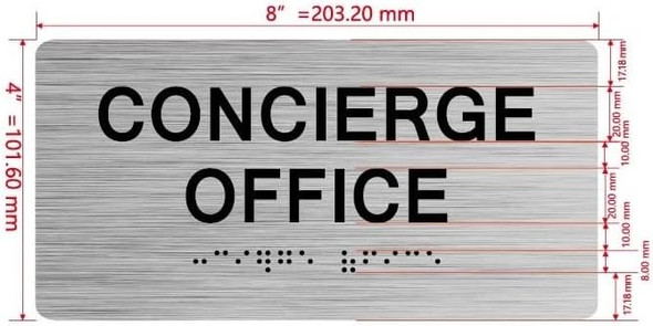 NYC CONCIERGE OFFICE SIGN WITH RAISED LETTERS