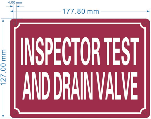NYC INSPECTOR TEST AND DRAIN VALVE SIGN