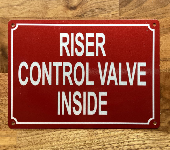 NYC RISER CONTROL VALVE INSIDE SIGN