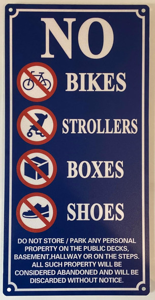 NYC NO STORAGE IN HALLWAY SIGNS