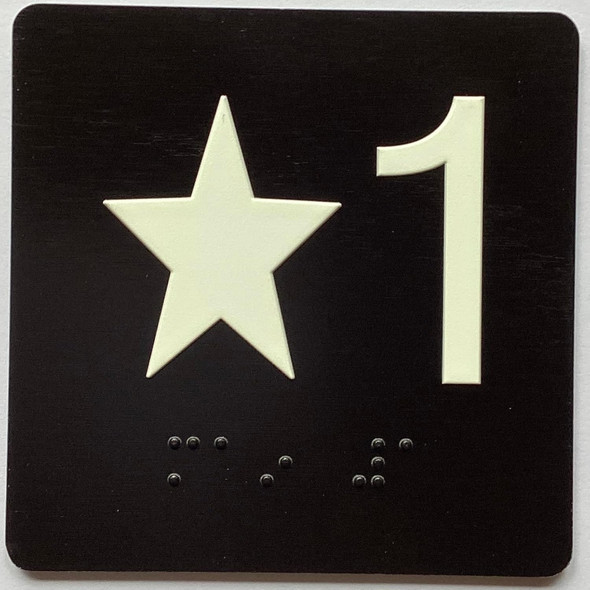 ELEVATOR FLOOR NUMBER THE LEXINGTON AVE LINE (STAR 1) SIGN