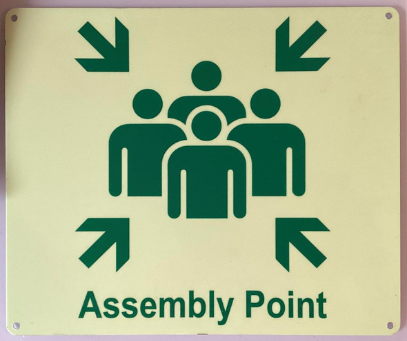 ALUMINUM ASSEMBLY POINT SIGN