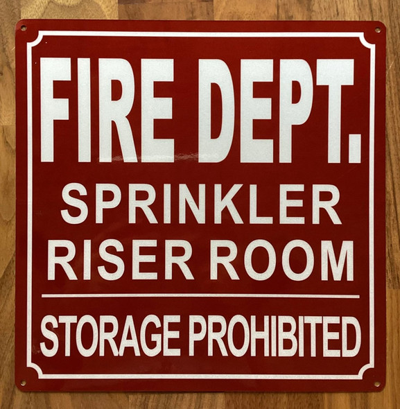 FIRE DEPARTMENT SPRINKLER RISER ROOM SIGN