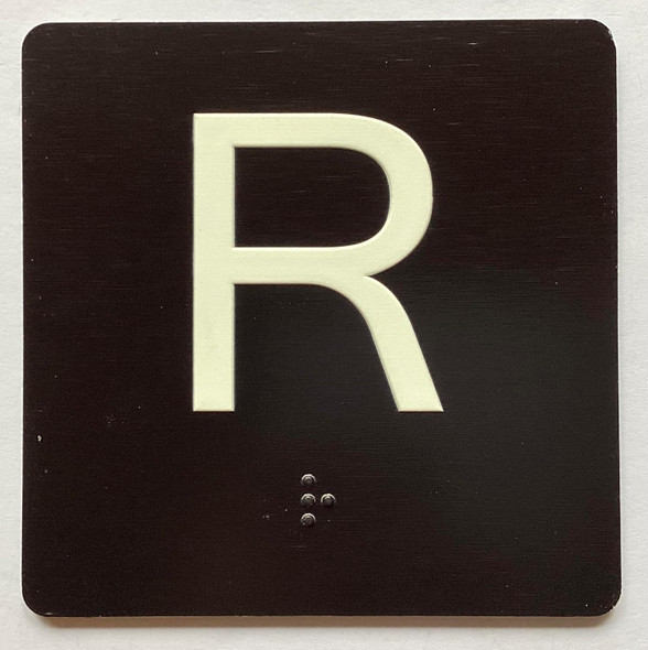 NYC ELEVATOR FLOOR NUMBER THE LEXINGTON AVE LINE  (R- ROOF) SIGN