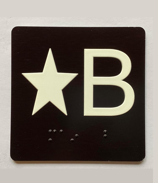 NYC ELEVATOR FLOOR NUMBER THE LEXINGTON AVE LINE (STAR B- STAR BASEMENT) SIGN