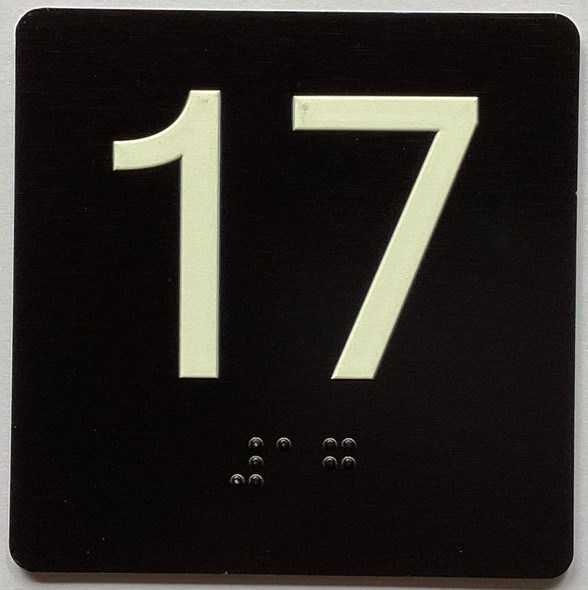 ELEVATOR FLOOR NUMBER THE LEXINGTON AVE LINE (17TH FLOOR) SIGN