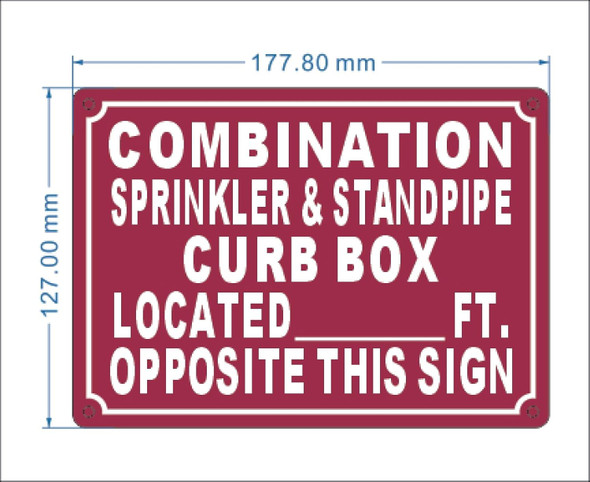 NYC COMBINATION SPRINKLER STANDPIPE CURB BOX LOCATED FT OPPOSITE THIS SIGN SIGN