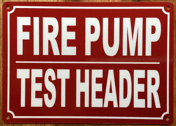 FIRE PUMP TEST HEADER SIGN
