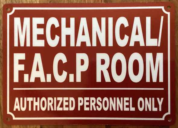 MECHANICAL AND FACP ROOM SIGN