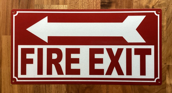 NYC FIRE EXIT SIGN WITH LEFT ARROW
