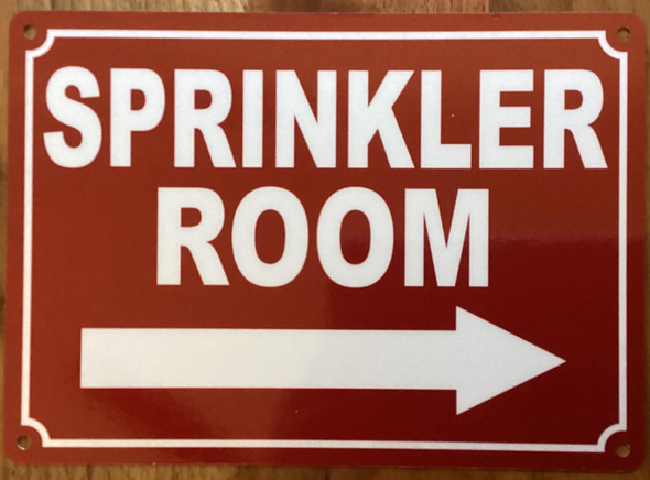 SPRINKLER ROOM SIGN WITH RIGHT ARROW