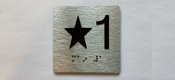 Elevator Floor Number / Elevator Jamb Plate STAR 1 Hpd Sign