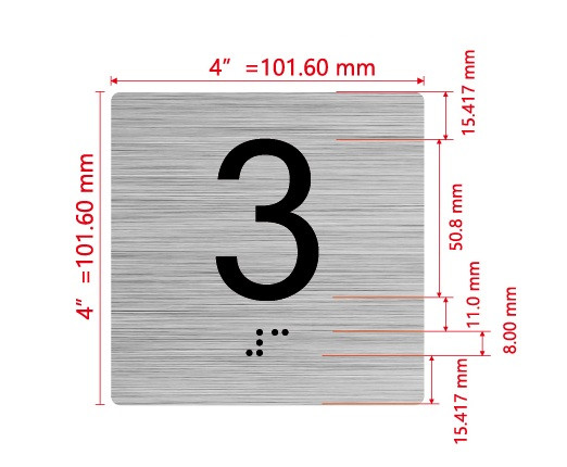 Elevator Floor Number / Elevator Jamb Plate 3 Hpd Sign