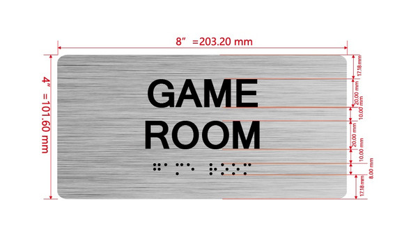 Game Room Sign with Raised Letters & Grade 2 Hpd Sign