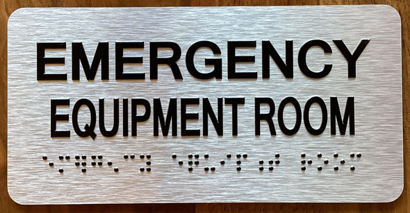 Emergency Equipment Room Sign with Raised Letters & Grade 2 Sign