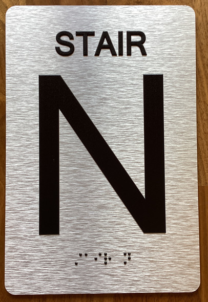 Stair N Sign with Raised Letters & Grade 2 Sign