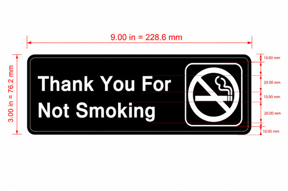 THANK YOU FOR NOT SMOKING Restaurant Hpd Sign